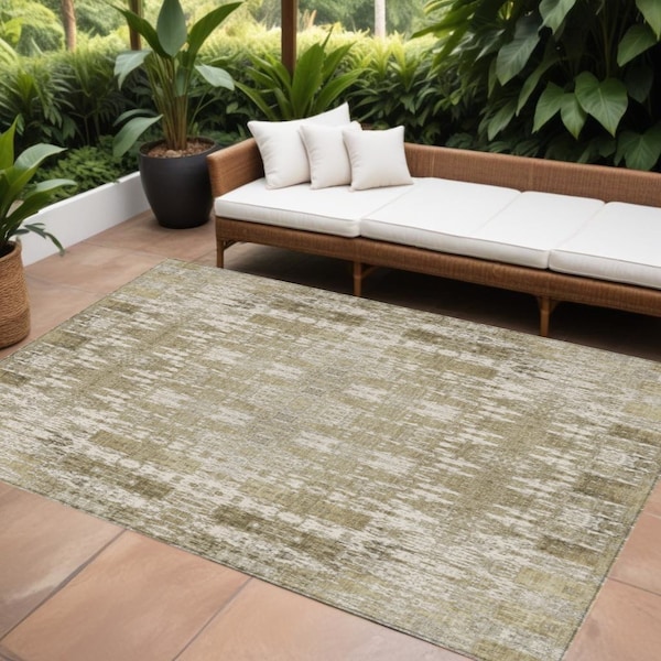Homeroots 8' X 10' Beige Ivory And Tan Moroccan Washable Indoor Outdoor Area Rug 577178 - main