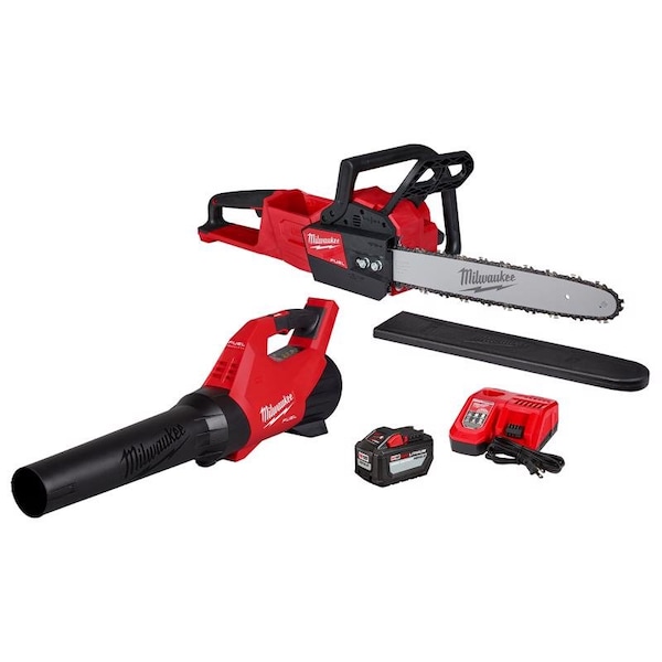 Milwaukee Hand Trucks M18 FUEL 16 in. 18 V Battery Chainsaw/Leaf Blower Combo Kit Battery & Charger 2727-21HDB - main