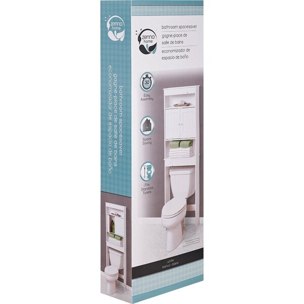 Zenith Country Cottage White Over-the-Toilet Cabinet 2 Door/3 Shelf 9119W - main