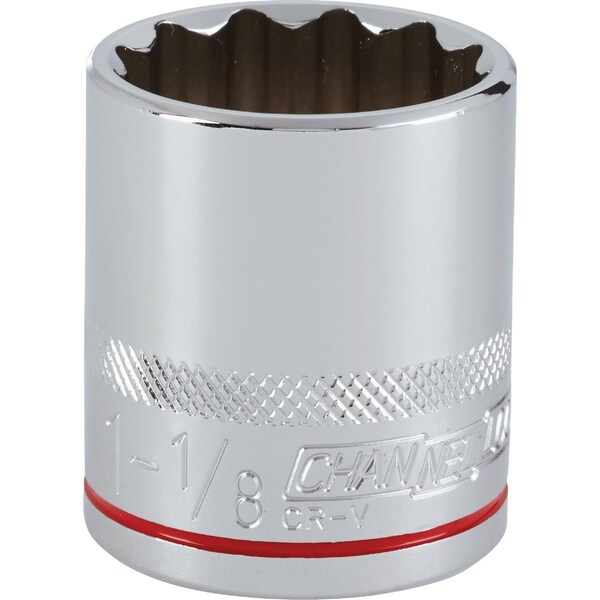Channellock 1/2'' Drive 1-1/8'' 12-Point Shallow Standard Socket 333190 - main