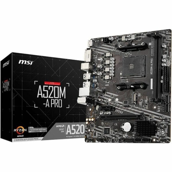 Msi A520M-A PRO Desktop Motherboard - AMD A520 Chipset - Socket AM4 - Micro ATX A520MAPRO - main