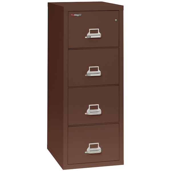 Fireking 4 Drawer, 1 Hr Fire & impact rated, 25" depth Letter Brown 4-1825-CBR - main