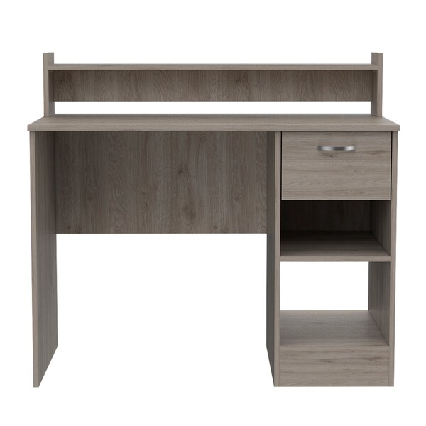 Homeroots 40" Light Gray and Brown Wood Computer Desk 403787 - main