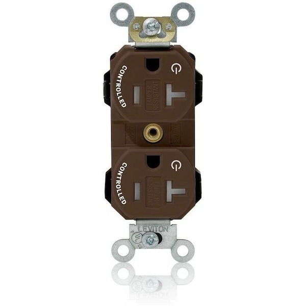 Leviton Straight Blade Receptacle, 5-20R, 20 A, 125V AC, Flush Mount, Self-Grounded MT563-2S - main