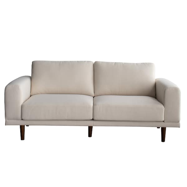 Homeroots 79" Beige Fabric Solid Wood Sofa 674604 - main