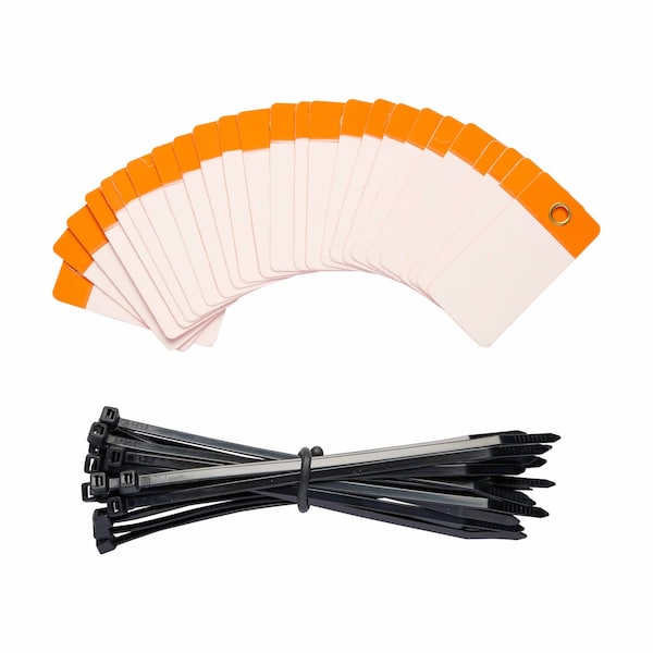 Brady Self-Laminating Blank Tags Polyester 3 in H x 1.5 in W Orange 25/PK, 25PK 101978 - main