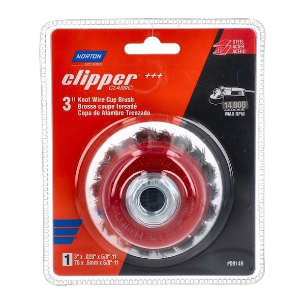 Norton Abrasives WIRE CUP BRSH KNT RED 3 in. 70184609149 - main