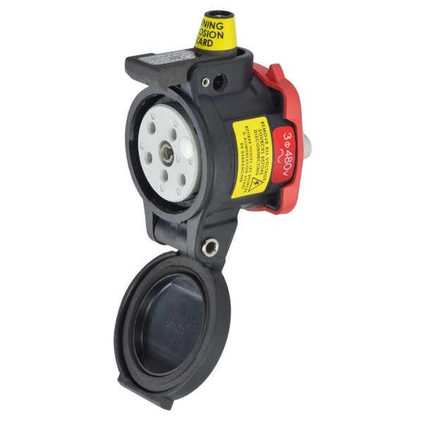 Meltric DS20 HAZ RECEPTACLE POLY BLACK SIZE 2 TYPE 4X 3P+G 20 A 480 VAC 60 Hz +2 AUX 35-14043-972-HAZ - main