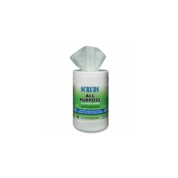 Scrubs All Purpose Cleaning Wipes, 80 wipes, over-sized cannister, 9 in x 12 in, 6PK 253-96580 - main