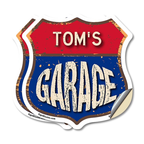 Signmission Tom's Garage, 6 inch X 6 inch, Vinyl Decal, 2PK SHI-D-2PACK-6-383-TOM - main