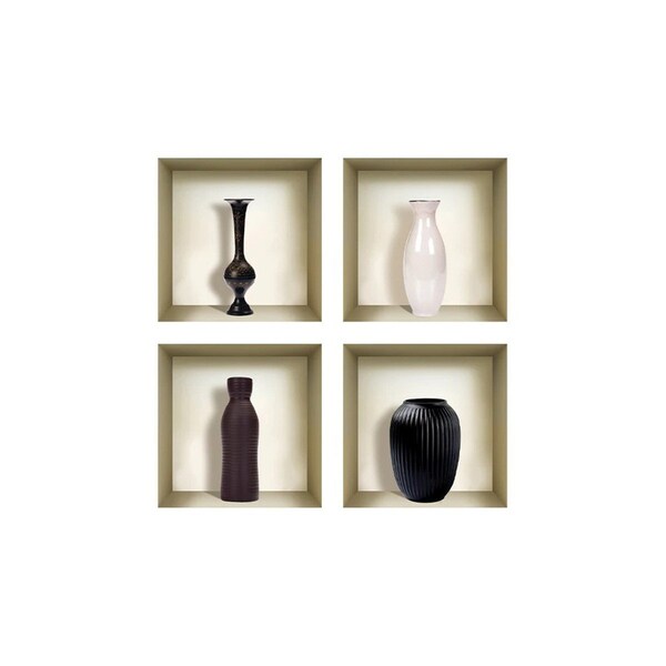 Homeroots Set of Four Eve Faux Niche 3D Peel and Stick Wall Decals, 4PK 565410 - main