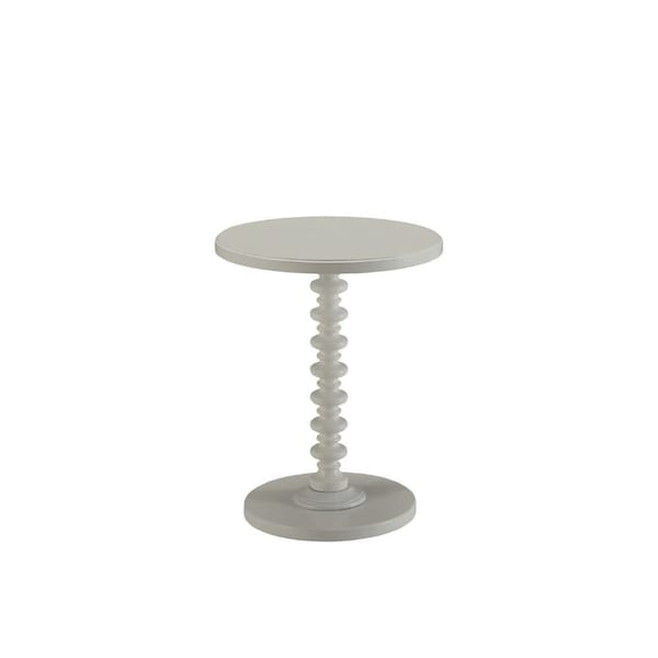 Homeroots 22" White Wood Round Curvy Pedestal End Table 286294 - main