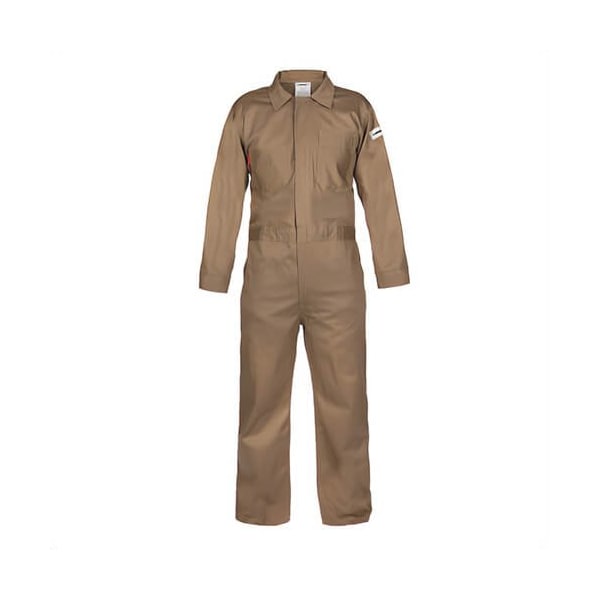 Lakeland Coverall, Large, Khaki, Cotton, 44 to 46 in Chest, 30 in L Inseam C08120-LG30 - main