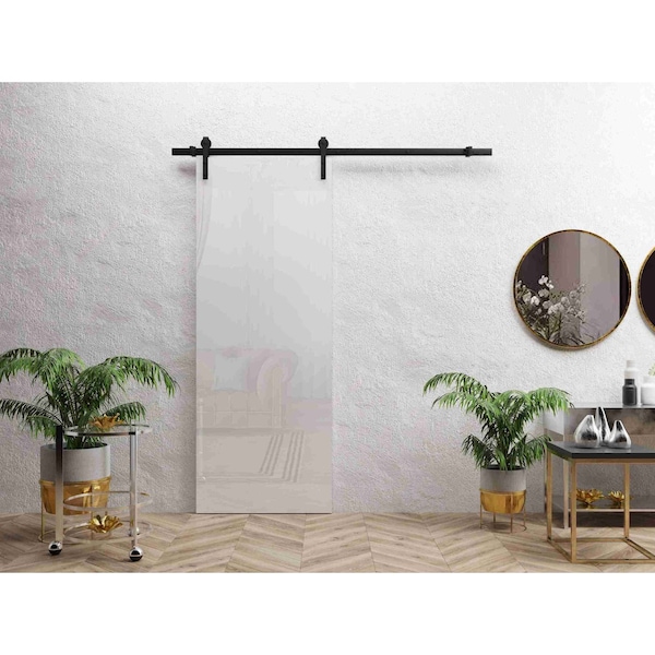 Sartodoors Barn Door 30 x 96 inches, Planum 0010 Gloss White, 6.6FT Rail Track Hardware Set, Solid Panel Inter PLANUM0010BD-B-GLOS-3096 - main