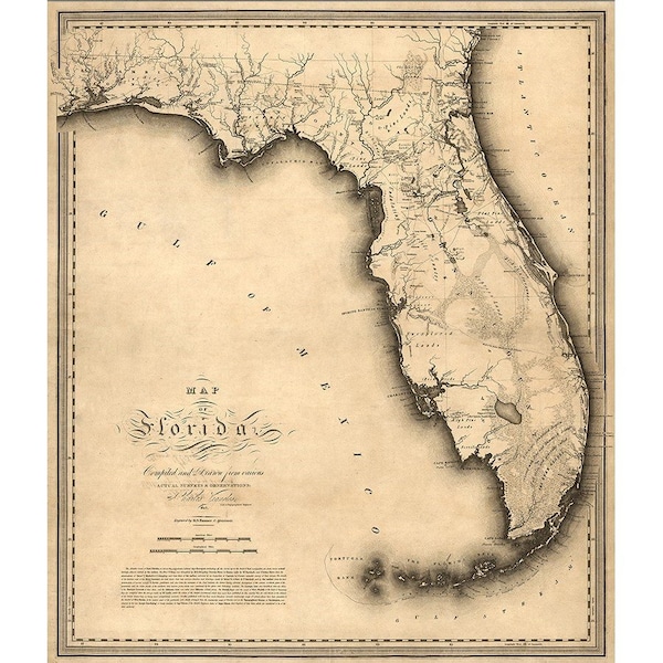 Homeroots 20" X 24" C1823 Early Map Of Florida Vintage Poster Wall Art 391959 - main