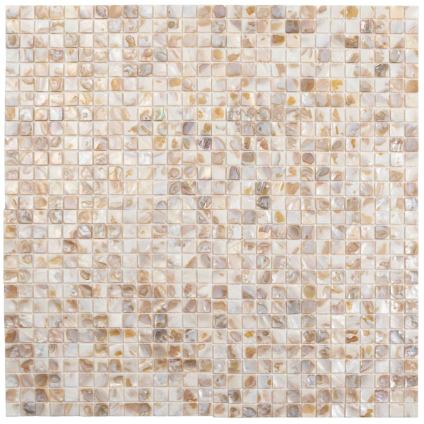 Apollo Tile Beige 12 in x 12 in Shell, Mother of Pearl Polished Floor and Wall Mosaic Tile 20 sqft/case, 20PK APLSMA88003A - main