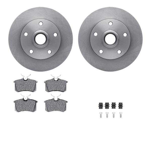 Dynamic Friction Co DFC Rotors with EURO 5000 Ceramic Brake Pads includes Hardware 6612-73078 - main