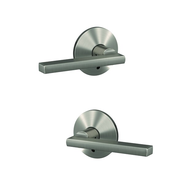 Schlage Residential Schlage Custom Latitude Lever with Kinsler Rose Non Turning Double Dummy Pair Satin Nickel Finish FC172LAT619KIN - main