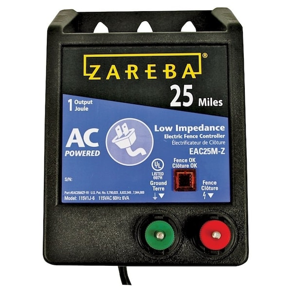 Zareba Electric Fence Charger, 1 J Output Energy, 115 V EAC25M-Z - main