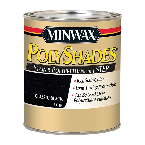 Polyshades 1/2 Pt Classic Black Wood Stain And Polyurethane, Satin 21395 - main