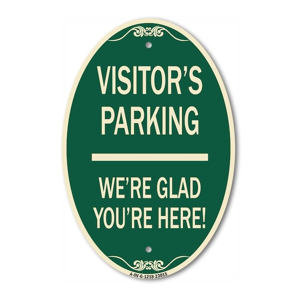 Signmission Reserved Parking Sign Visitor Parking We're G, 12 In X 18 In Architectural, Heavy Gauge Aluminum A-OV-G-1218-23015 - main