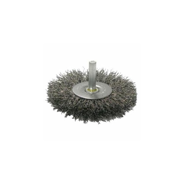 Weiler Crimped Wire Radial Wheel Brush, 4 in D, .014 in Steel Wire, 15,000 rpm, 10PK 804-17969 - main