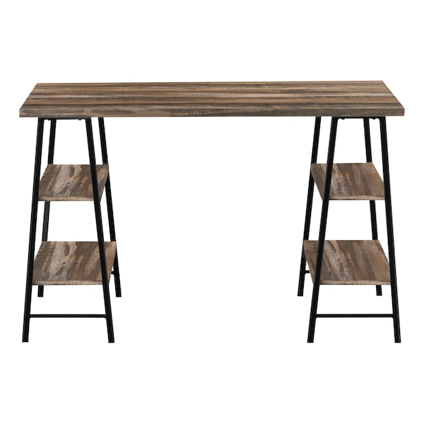 Homeroots 47" Brown and Black Wood and Metal Sled Computer Desk 489846 - main