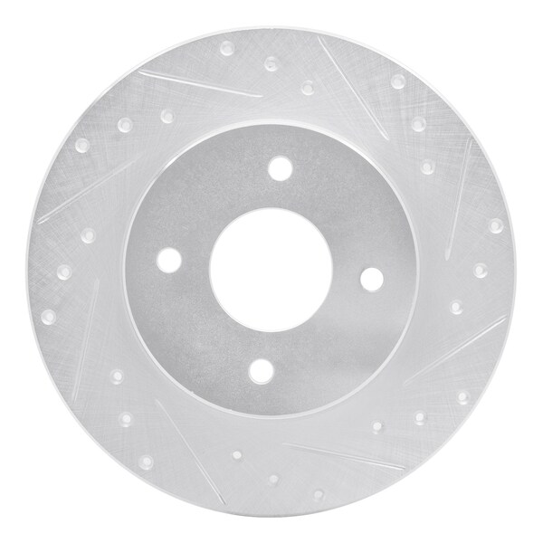 Dynamic Friction Co DFC Brake Rotor - Drilled and Slotted - Silver 631-67015R - main