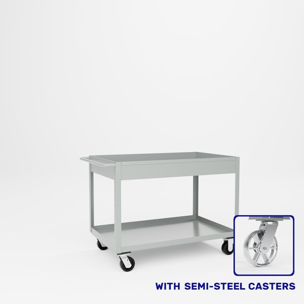 Pucel Tray Top Box Truck, 30 in W x 37 in H x 48 in D, 6 in Deep Box, Semi-Steel Casters, Red TT-3048-6S - main