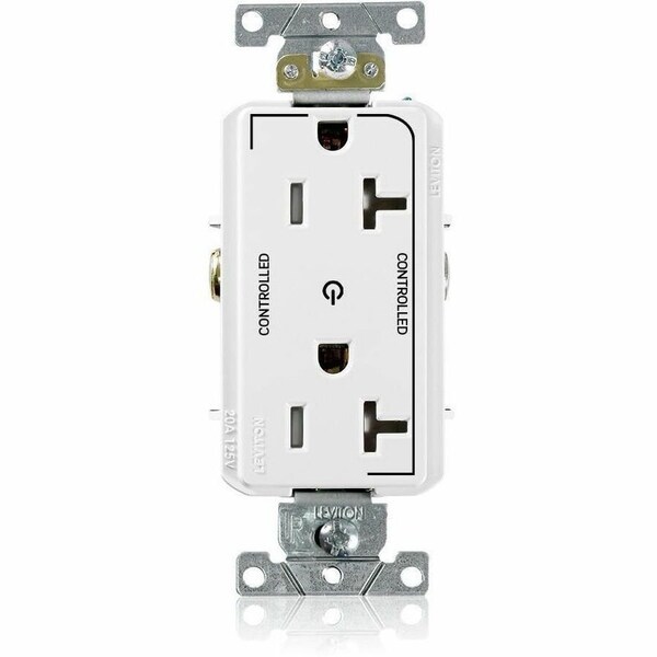 Leviton Dec Plus Rec 20A 125V TR 2Mrk-Ctrl Wht TDR20-S2W - main