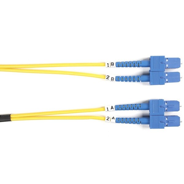 Black Box OS2 9/125 Singlemode Fiber Optic Patch Cable - OFNR PVC, SC to SC, Yellow, 2-m 6.5-ft. FOSM-002M-SCSC - main