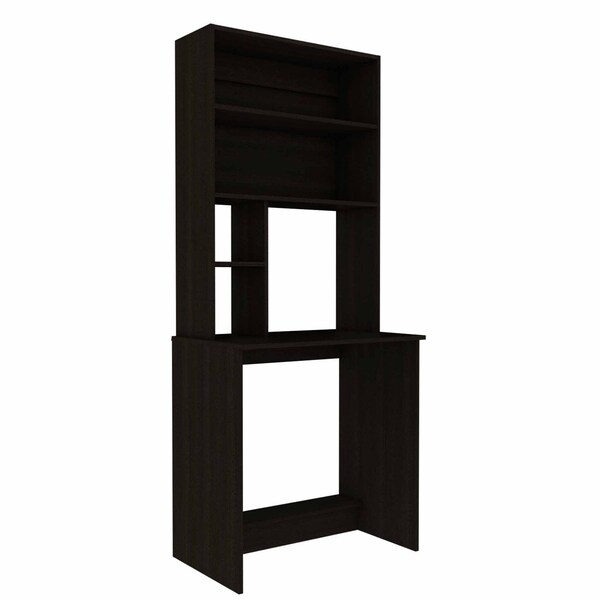 Homeroots 30" Black Computer Desk With Hutch 403828 - main