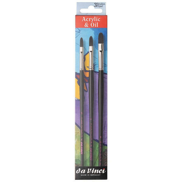 Da Vinci Artist Signature Collection by Evan Woodruffe, Acrylic Brushes, Assorted, 3-Piece Set VA-412021_0 - main