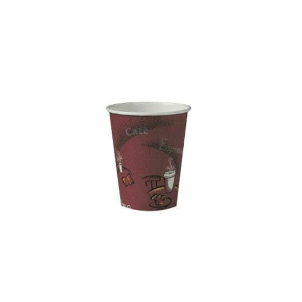 Dart SOLO BISTRO DESIGN HOT DRINK CUPS, PAPER, 8OZ, MAROON, 50/BAG, 20 BAGS/CARTON, PK1000 378SI - main