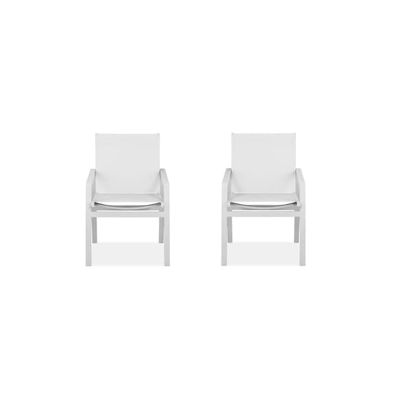 Homeroots Set of Two 22" White Metal Indoor Outdoor Dining Chair, 2PK 372189 - main