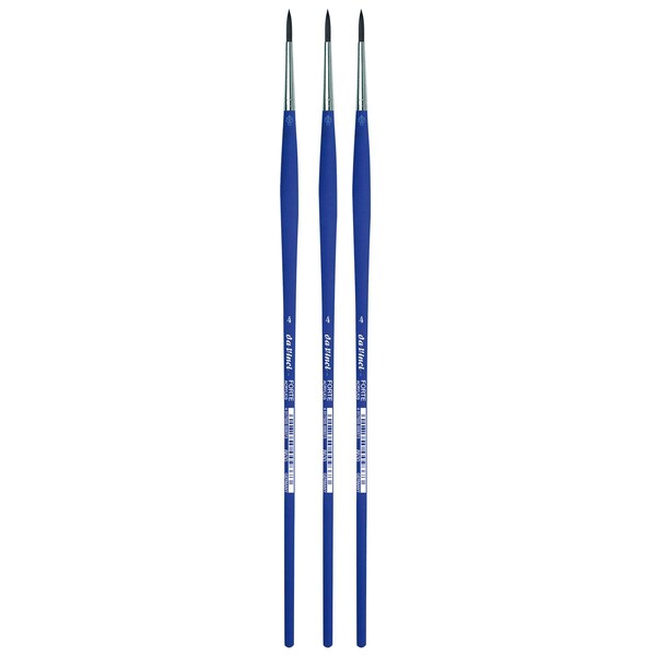 Da Vinci FORTE-Acrylics Student Brush, Synthetic, Acrylic & Oil, Round, Series 8630, Size 4, 3PK VA-8630_4 - main