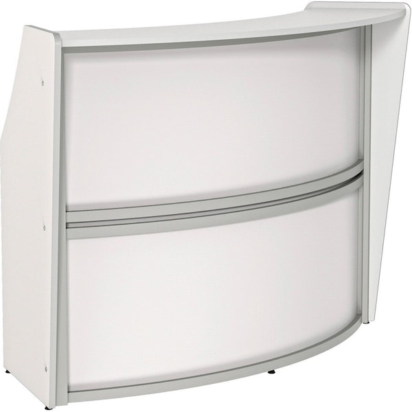 Linea Italia Curved Reception Desk with Counter, 72 inW x 32 inD x 46 inH, Gray/White ZUS290 - main