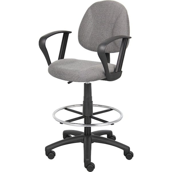Boss Drafting Stool (B315-Gy) W/Footring And Loop Arms B1617-GY - main