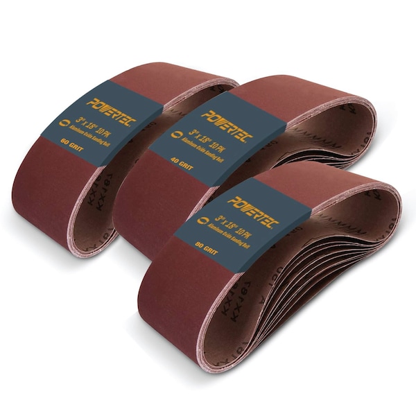 Powertec 3 in W, 21 in L, Aluminum Oxide, Brown 110435N - main
