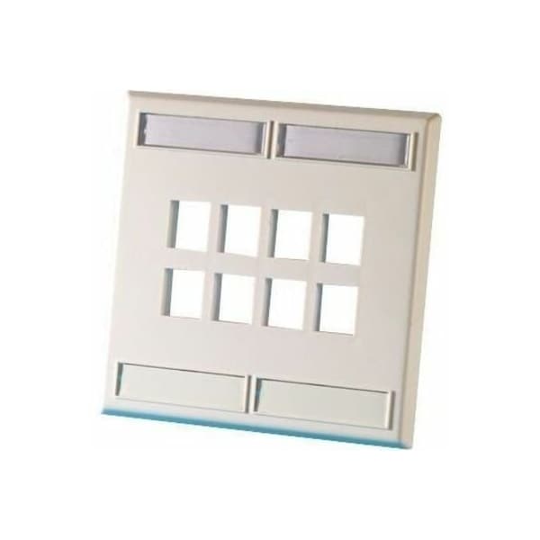 Ortronics 8-PORT FLUSH MOUNT UNLOADED, DOUBLEGANG PLASTIC, TECHCHOICE FOG WHITE KSFP8 - main