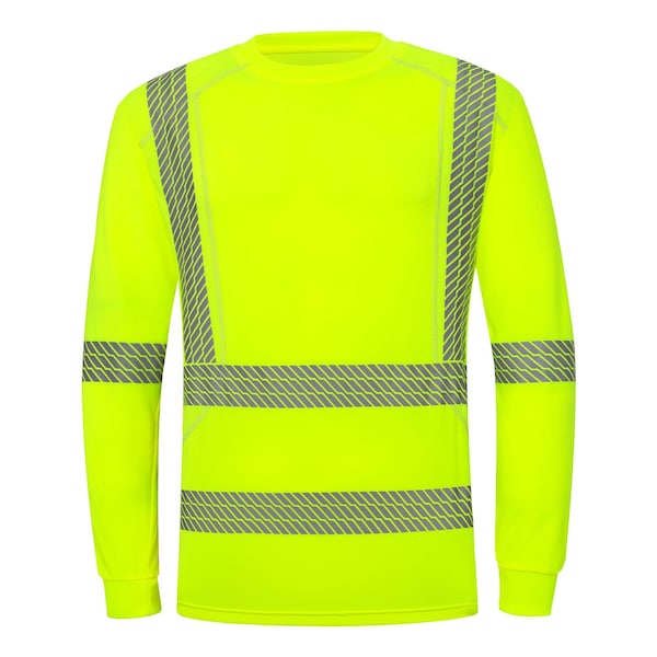 Protectx Long Sleeve T-Shirt, Class 3, Type R, 92% Polyester, 8% Spandex, Green, M ST-ESM155-LS-GN-M-01 - main