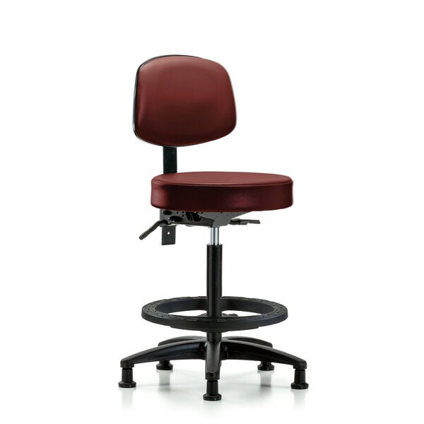 Blue Ridge Ergonomics Vinyl Stool, Back, High Bench, Tilt, Foot Ring, Glides, Taupe BR-VHBST-RG-T1-BF-RG-8815 - main