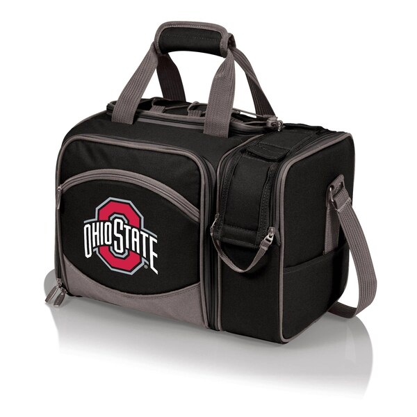 Picnic Time Family Of Brands NCAA Ohio State Buckeyes Malibu Cooler Picnic BasketBlack with Gray Accents 508-23-175-444-0 - main