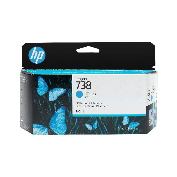 Hp 738 (498N5A) DesignJet T850, T950 Series Cyan Ink Cartridge (130 ml) 498N5A - main