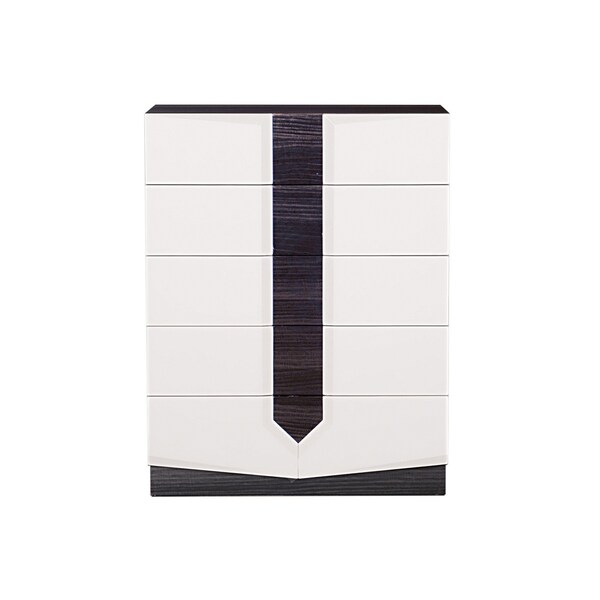 Homeroots White And Grey Chest With 5 Drawer 384008 - main