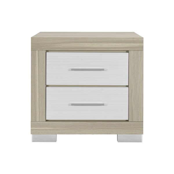 Global Furniture Usa Contemporary Emma Natural/White Nightstand EMMA-NATURAL/WHITE-NS - main