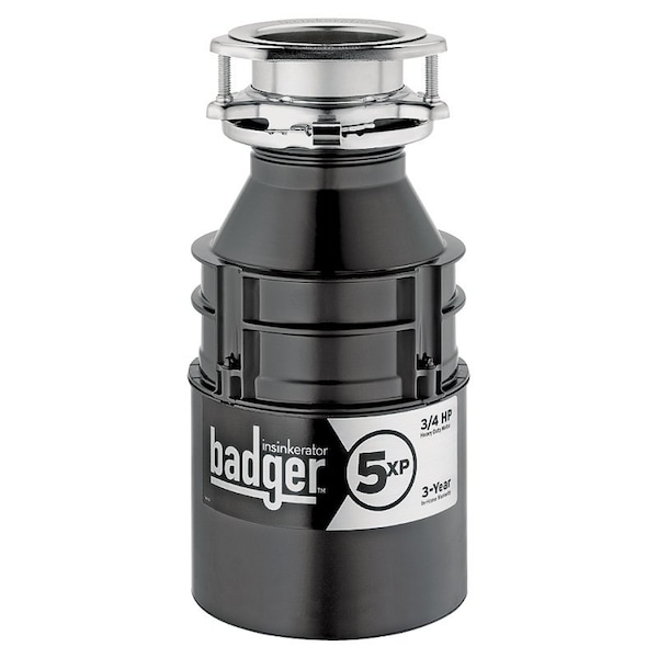 In-Sink-Erator Badger 5XP Series 75993 Garbage Disposal, 26 oz Grinding Chamber, 3/4 hp Motor, 120 V, Steel 75993 - main