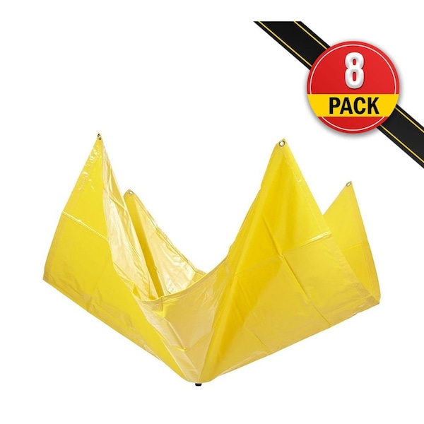 Mytee Products 5ft x 5ft Drain Tarp - Roof Ceiling Leak Drip Diverter Tarp Heavy Duty - Yellow, 8PK DD5-5x8 - main