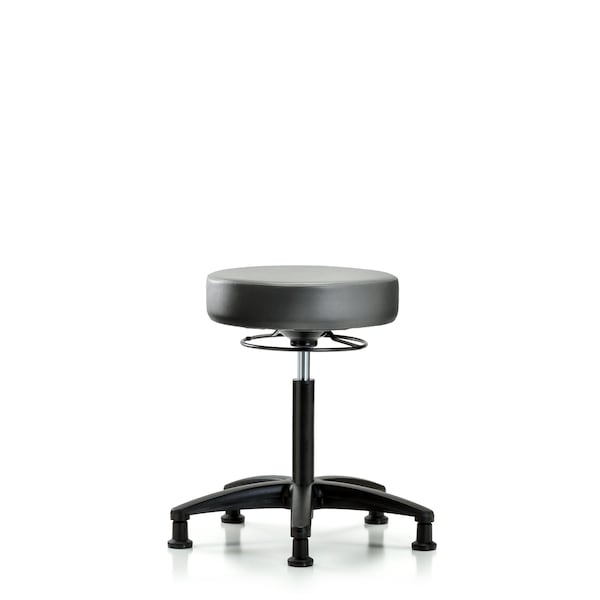 Blue Ridge Ergonomics Vinyl Stool, Med Bench, Glides, Sterling BR-VMBSO-RG-NF-RG-8840 - main