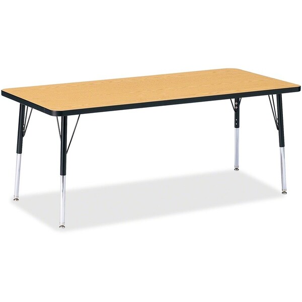 Jonti-Craft Berries Rectangle Activity Table, 30 in. x 72 in., E-height, Oak/Black/Black 6413JCE210 - main